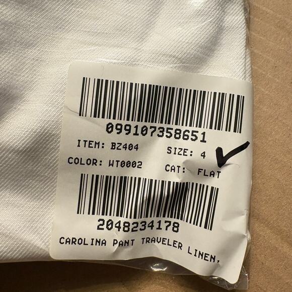 J. Crew Carolina Flare Linen Pants 4 NWT White Stretch Trousers BZ404 Traveler - Picture 7 of 7